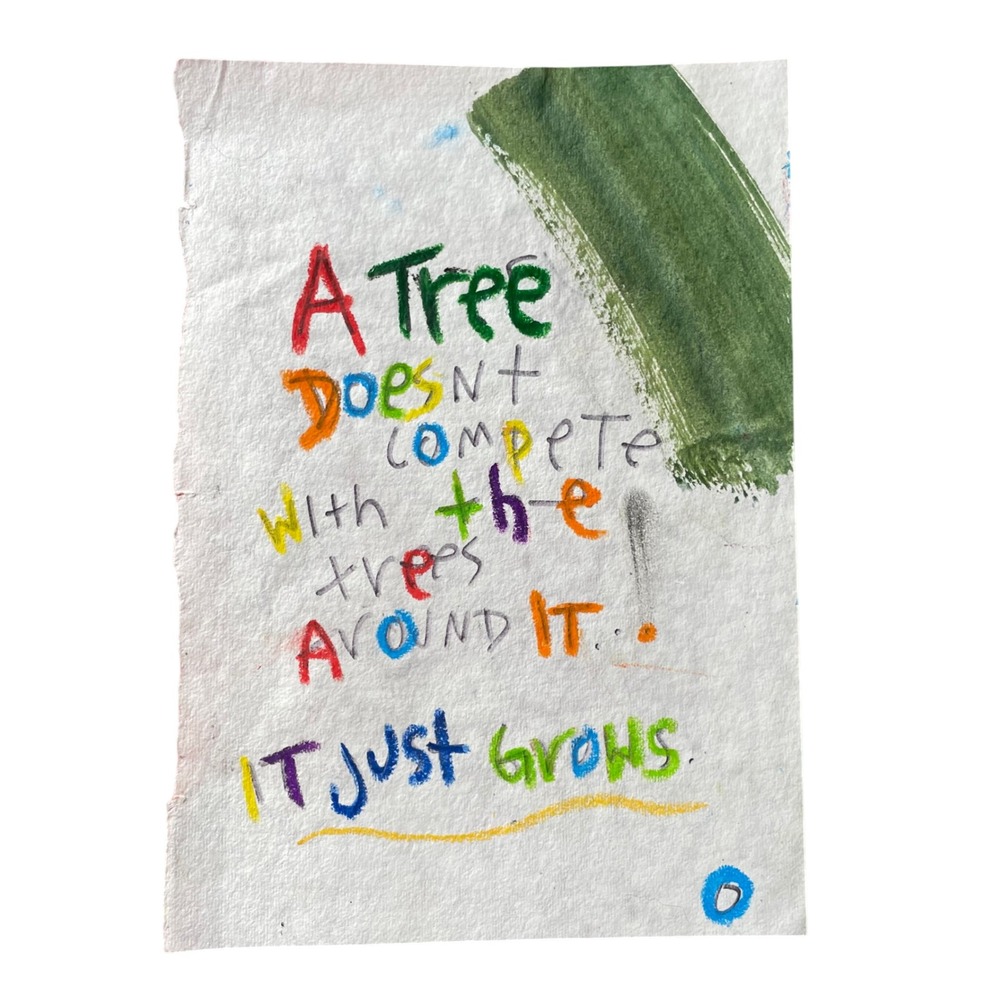 Dr Seuss Quote Painting A Tree Doesnt Compete It Just Grows 12x8 Folk Art OMAN